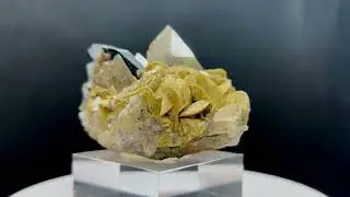 FERBERITE, QUARTZ, FLUORAPATITE, SIDERITE, PYRITE 1P285