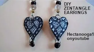 Jewelry making, paper beads,  ZENTANGLE EARRINGS, diy earrings,