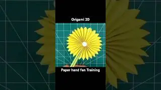 12 origami2d beautiful paper hand fan training #shorts #3dcraft #craftideas #diy #origamiart #short