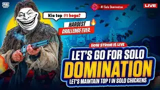 Lets maintain top 1 in solo Chickens 🔥 | Playing on How Brand's account 😋 | How Storm Live