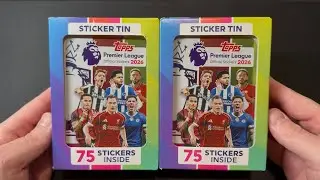 Открытие жестяной коробки с наклейками Topps Premier League 2026.