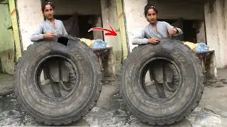 Let,s see how a flat tyre repair in local shop