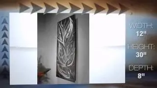 Foliage in Monochrome Leaves Metal Wall Art