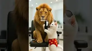 Kitten Turns Barber for a Lion&hellip; Disaster! 🦁✂️| Kitten Dares to Cut Lion&rsquo;s Hair 🦁😼