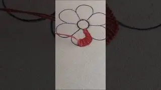 buttonhole stitch flower hand embroidery #ytshorts #beginnersstitch #embroidery
