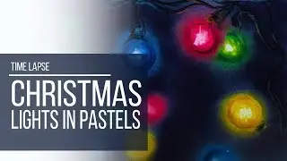 How to draw Christmas lights with soft pastels