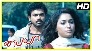 Karthi New Movie 2017 | Karthi helps Tamanna hide | Paiya Tamil Movie Scenes | Tamannah