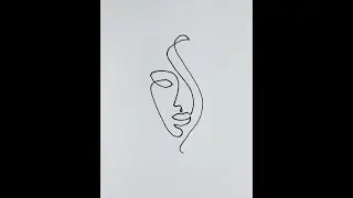 One line drawing face