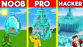 DIAMOND HOUSE Build Battle In Minecraft - NOOB VS PRO CHALLENGE - Maizen Mizen Mazien Parody
