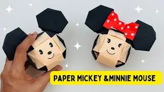 How To Make Paper Mickey & Minnie Mouse Ball / KIDS Craft Ideas / Paper Craft Easy / KIDS crafts
