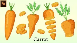 Carrot Drawing in Different Style step by step Tutorial In Illustrator by illustration learning