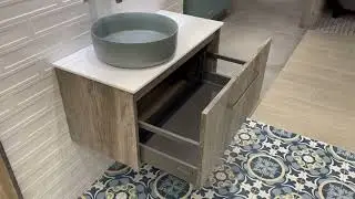 Josef Martin Urbano 800mm Wall Mounted Space Saver Vanity Unit & Solaris Worktop