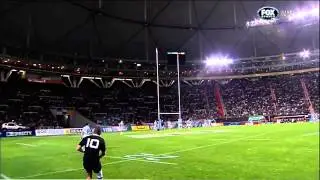 Green laser on Aaron Cruden's kick vs Argentina