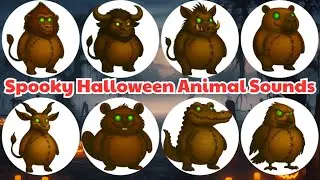 👻 36 Spooky Halloween 🦇 Animal Sounds Song 👻🦇🐾 | Fun & Easy Halloween Song for Kids | Gon Gon Edu👻🦇🐾