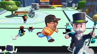 DIMINUÍ DE TAMANHO NO STUMBLE GUYS E ENTREI NO TABULEIRO DO JOGO MONOPOLY!