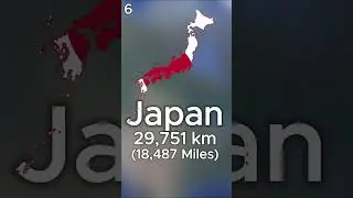 LONGEST Coastlines in the WORLD #geography #flag #coastline #country #entertainment