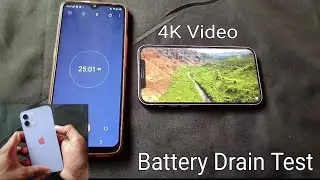 iPhone 12 Battery Drain Test - 100 To 0% ( 4K Video Play Only )