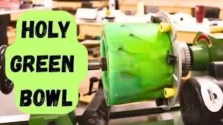 Woodturning Scrap Wood & Bright Green Resin into a Stunning Bowl