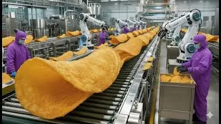 Di dalam pabrik modern Proses produksi keripik kentang  Dari kentang segar yang indah hingga irisan
