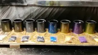 Pearl pigments in clear over black base