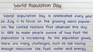World Population Day Essay || Essay On World Population Day in English || Population Day Essay