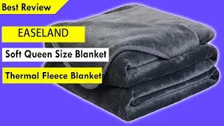 EASELAND Soft Queen Size Blanket All Season Warm Microplush Lightweight Thermal Fleece Blankets