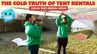 Setting up a 20x40 tent in really cold weather