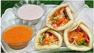 Arabic Chicken Shawarma Recipe At Home by NQ food recipes | Tahini sauce | Chilli Sauce Recipe
