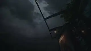 Night Thunderstorm at Bus Stop | Watching Dark Sky While Sheltering | Calm Before the Storm