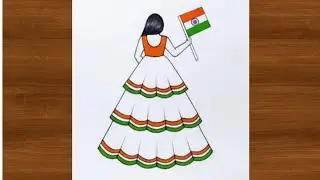 🇮🇳Republic Day Drawing / How to Draw Republic Day Drawing / 26 January Drawing / Girl Drawing chitra