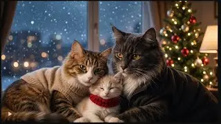 Lost Kitten on Christmas Night 😭🎄 | Mom & Dad Cat&rsquo;s Snow Rescue 🐾❄️