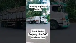 Manuver Truck Trailer Panjang Hino 500 muatan asbes 50 ton nanjak #trucktrailer #hino500 #truck
