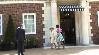Their Royal Highnesses welcome The President of the United States and Mrs Obama