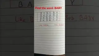 You have 5 seconds to find the word: BABY    #trending#shorts#viral#guess#paper#viralshorts