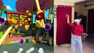 Fruit ninja vr meta quest 3 | Arms workout with games