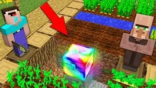 Minecraft NOOB vs PRO: WHY VILLAGER HIDE SECRET RAINBOW CHEST UNDER FARM FROM NOOB? 100% trolling