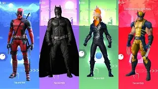 Deadpool vs Batman vs Ghost Rider vs Wolverine | Tiles Hop EDM Rush!