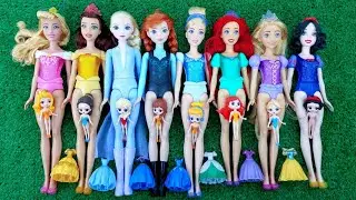 Disney Princesses vs Kuromi & Hello Kitty bag unboxing Satisfying ASMR DIY doll dress Miniature