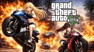 🔥 Anime Girls Bike Stunt in GTA 5 | Extreme Action & Fire Explosion 🔥