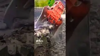 Concrete & Rebar Demolition with Hydraulic Shears... #shorts #trending