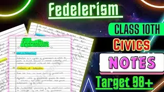 Fedelerism Notes Class 10 CBSE | Toppers Handwritten Notes | SST civics Chapter 2 &lrm;@Edustudy_point