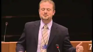 Joseph Muscat making a scene at the European Parliament