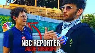 Hasanabi Runs Into NBC Reporter at the Protest in Los Angeles