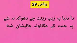 پشتو رباعیات || پشتو اسلامی نظمیں || بہترین پشتو رباعی || پشتو شاعری 