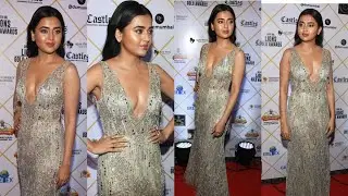 Tejasswi Prakash Looks Friking Hot in Deep Neck Dress Arrives at Lions Gold Award 2022