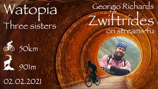 Zwiftride 02.02.2021 (Watopia - Three sisters)