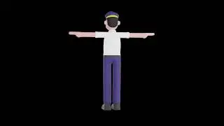 3D Cartoon Male Pilot Character Turntable | Stylized Airline Captain Model