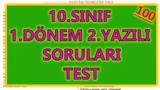10.SINIF EDEBİYAT 1.DÖNEM 2.YAZILI SORULARI (TEST)