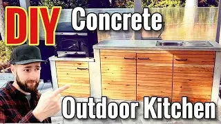 How to build a CONCRETE OUTDOOR KITCHEN  / DIY Concrete Countertop