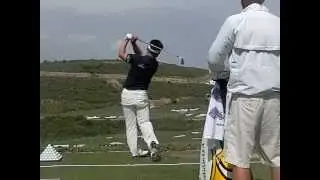 Y E Yang - Golf Swing in Slow Motion from Down the Line (Iron)